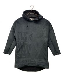 Y-3（ワイスリー）の古着「VELVET SPACER ZINE ALLOVER PRINT HOODIE」｜ブラック