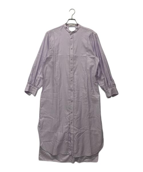 TOMORROW LAND（トゥモローランド）TOMORROW LAND (トゥモローランド) コットンモールスキン バンドカラーシャツワンピース パープル サイズ:36の古着・服飾アイテム