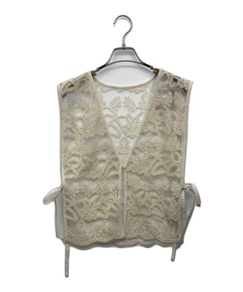 niko and（ニコアンド）niko and (ニコアンド) 2WAYチュールコードレースベスト ホワイト サイズ:Free 未使用品の古着・服飾アイテム