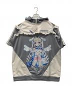 noemie×Sanrioノエミー×サンリオ）の古着「耳付きジャージプルパーカー」｜グレー×ホワイト