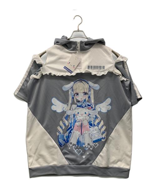 noemie（ノエミー）NOEMIE (ノエミー) Sanrio (サンリオ) 耳付きジャージプルパーカー グレー×ホワイト サイズ:M 未使用品の古着・服飾アイテム