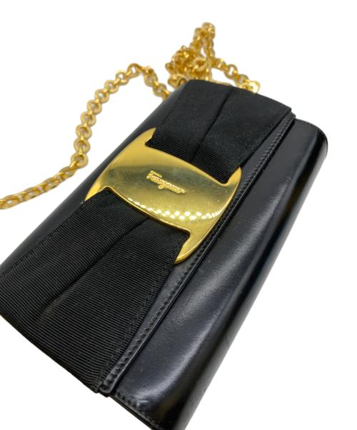 Salvatore Ferragamo（サルヴァトーレ フェラガモ）Salvatore Ferragamo (サルヴァトーレ フェラガモ) チェーンショルダーバッグ ブラックの古着・服飾アイテム