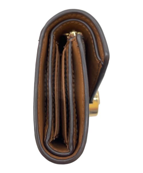 MICHAEL KORS（マイケル・コース）MICHAEL KORS (マイケルコース) 3つ折り財布 ブラウンの古着・服飾アイテム