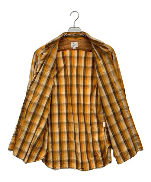 Needles（ニードルズ）Needles (ニードルズ) 長袖シャツ オレンジ×ブラウン サイズ:Mの古着・服飾アイテム