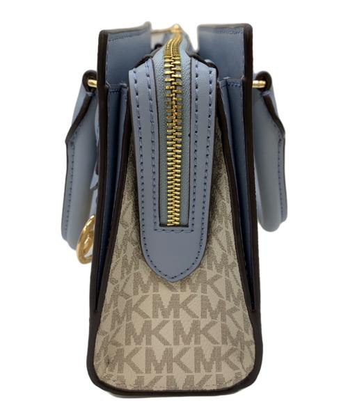 MICHAEL KORS（マイケル・コース）MICHAEL KORS (マイケルコース) ハンドバッグ アイボリー×ブルーの古着・服飾アイテム