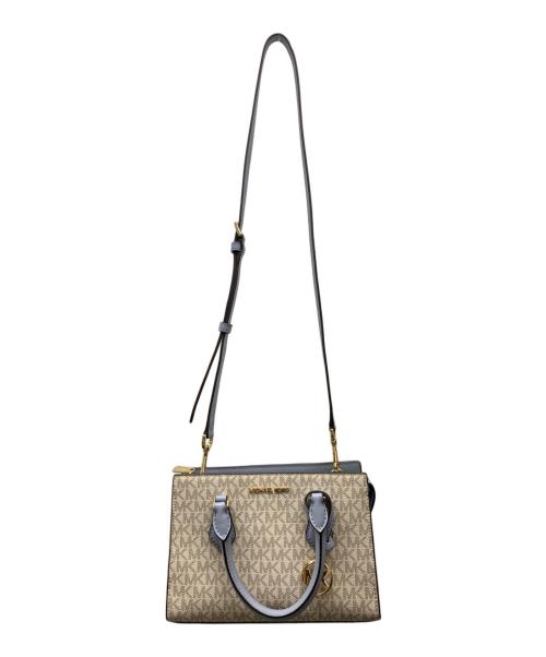 MICHAEL KORS（マイケル・コース）MICHAEL KORS (マイケルコース) ハンドバッグ アイボリー×ブルーの古着・服飾アイテム