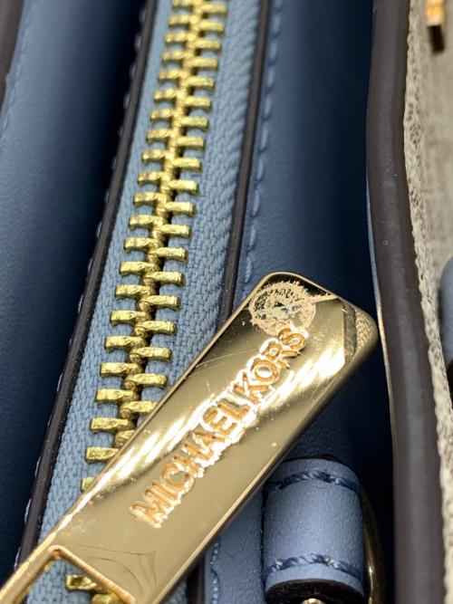 MICHAEL KORS（マイケル・コース）MICHAEL KORS (マイケルコース) ハンドバッグ アイボリー×ブルーの古着・服飾アイテム