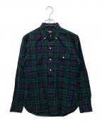 POLO RALPH LAURENポロ・ラルフローレン）の古着「クラシック フィット プラッド オックスフォード ポップオーバー シャツ」｜ネイビー