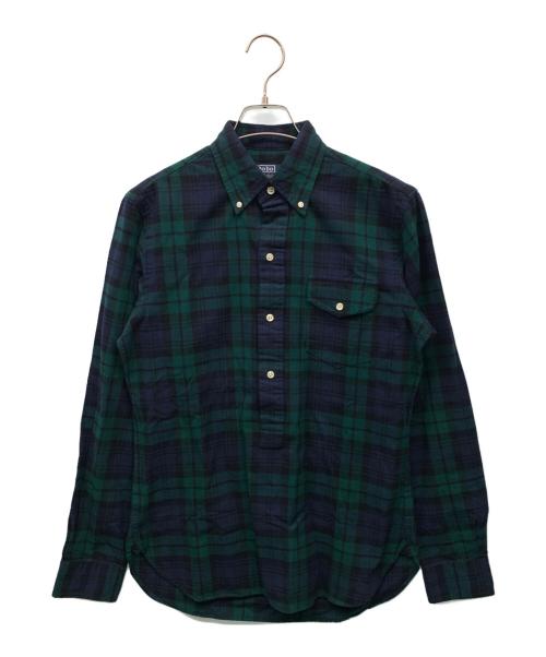 POLO RALPH LAUREN（ポロ・ラルフローレン）POLO RALPH LAUREN (ポロ・ラルフローレン) クラシック フィット プラッド オックスフォード ポップオーバー シャツ ネイビー サイズ:XS 未使用品の古着・服飾アイテム