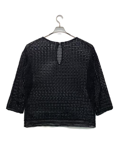 ne quittez pas（ヌキテパ）ne quittez pas (ヌキテパ) クロシャレースブラウス ブラック サイズ:Freeの古着・服飾アイテム