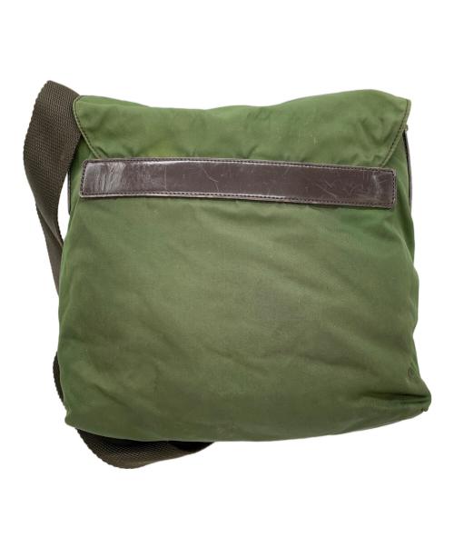 PRADA（プラダ）PRADA (プラダ) ナイロンショルダーバッグ グリーン×ブラウンの古着・服飾アイテム