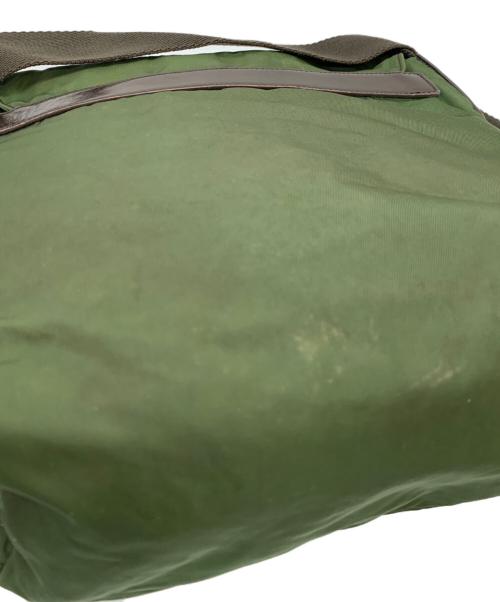 PRADA（プラダ）PRADA (プラダ) ナイロンショルダーバッグ グリーン×ブラウンの古着・服飾アイテム