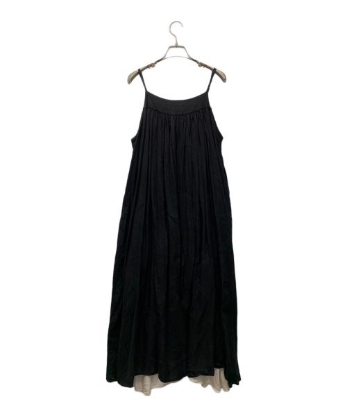 nest Robe（ネストローブ）nest Robe (ネストローブ) リネンワンピース ブラック サイズ:Freeの古着・服飾アイテム