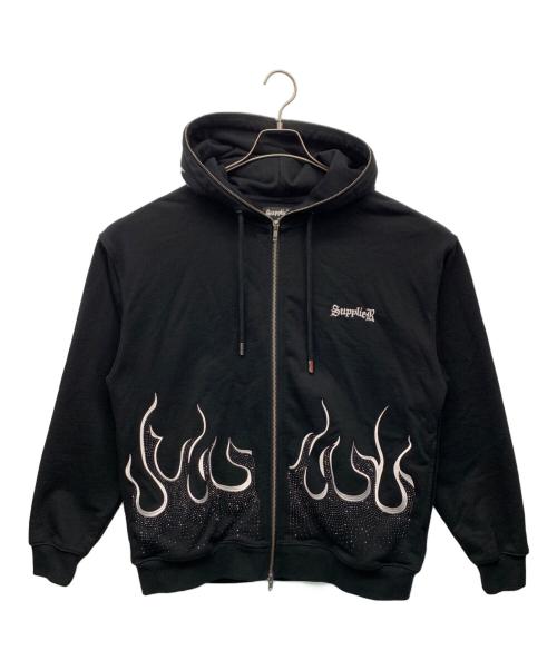 SUPPLIER（サプライヤー）SUPPLIER (サプライヤー) ジップパーカー ブラック サイズ:Mの古着・服飾アイテム