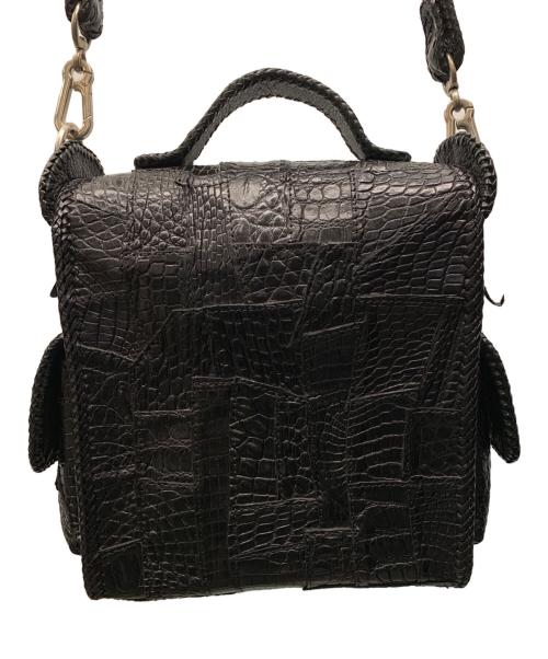 ノーブランド（ノーブランド）ノーブランド (ノーブランド) クロコダイルショルダーバッグ ブラックの古着・服飾アイテム