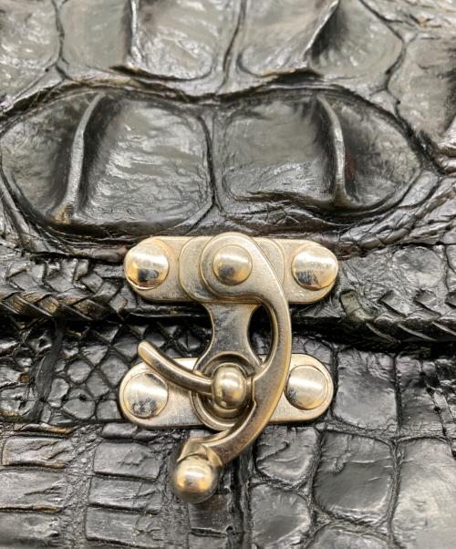 ノーブランド（ノーブランド）ノーブランド (ノーブランド) クロコダイルショルダーバッグ ブラックの古着・服飾アイテム