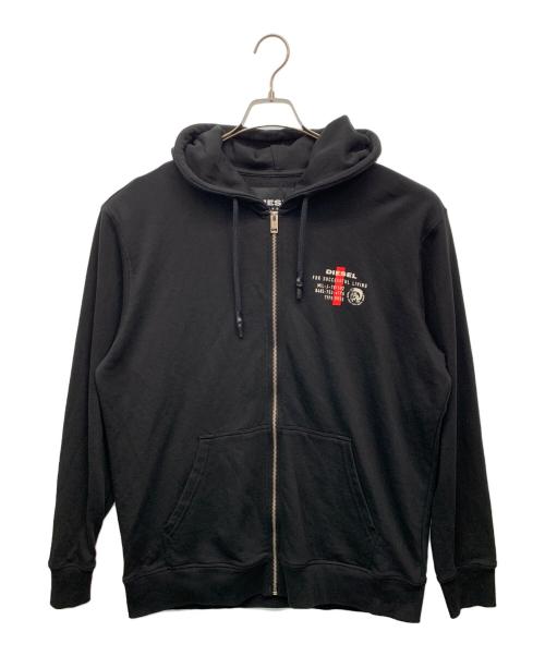DIESEL（ディーゼル）DIESEL (ディーゼル) ジップパーカー ブラック サイズ:XXLの古着・服飾アイテム