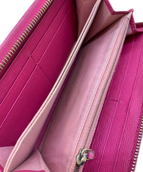 FENDI（フェンディ）FENDI (フェンディ) ラウンドファスナー財布 ブラウン×ピンクの古着・服飾アイテム