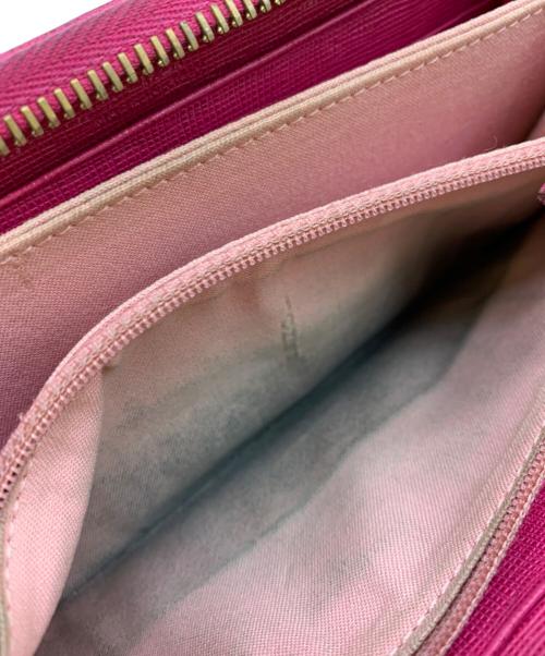 FENDI（フェンディ）FENDI (フェンディ) ラウンドファスナー財布 ブラウン×ピンクの古着・服飾アイテム