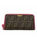FENDI（フェンディ）の古着「ラウンドファスナー財布」｜ブラウン×ピンク