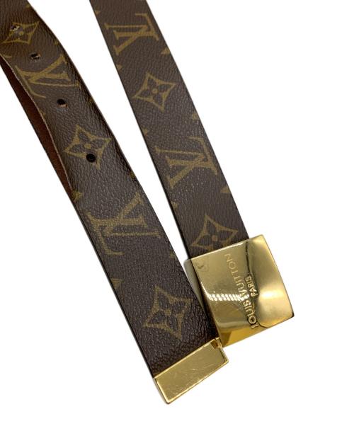 LOUIS VUITTON（ルイ ヴィトン）LOUIS VUITTON (ルイ ヴィトン) サンチュール キャレ ベルト ブラウン サイズ:95/38の古着・服飾アイテム