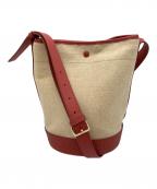 A.P.C.アーペーセー）の古着「ジュートキャンバスショルダーバッグ」｜レッド×アイボリー