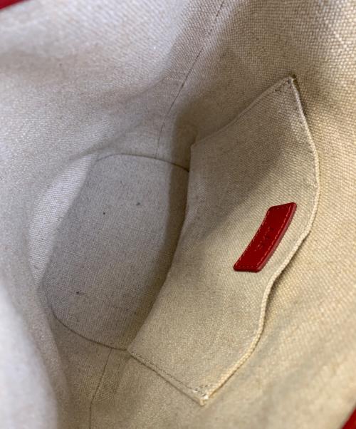 A.P.C.（アーペーセー）A.P.C. (アーペーセー) ジュートキャンバスショルダーバッグ レッド×アイボリーの古着・服飾アイテム