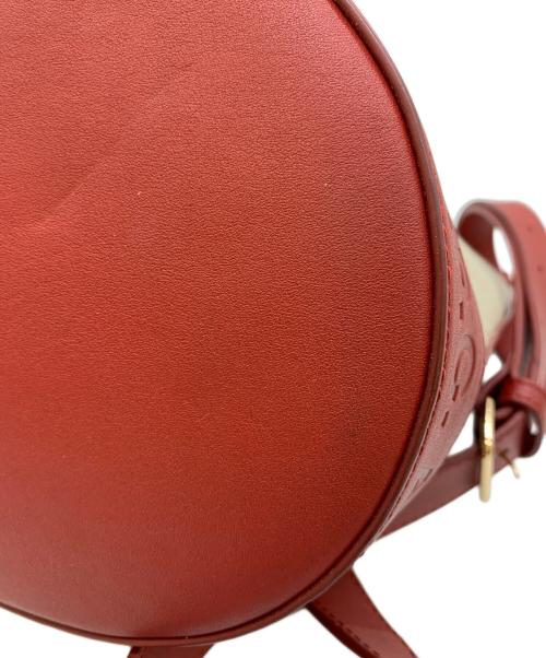 A.P.C.（アーペーセー）A.P.C. (アーペーセー) ジュートキャンバスショルダーバッグ レッド×アイボリーの古着・服飾アイテム