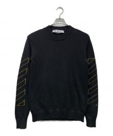 OFFWHITE（オフホワイト）の古着「ARROW DIAG OUTLINE Knit」｜ブラック