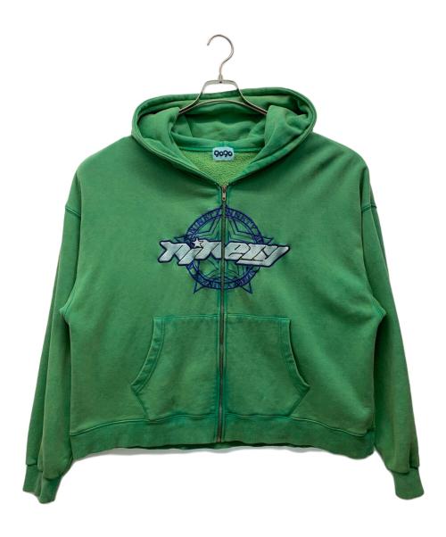 9090（9090）9090 (9090) ジップパーカー 黄緑 サイズ:Lの古着・服飾アイテム