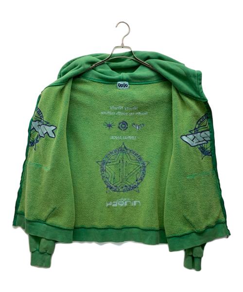 9090（9090）9090 (9090) ジップパーカー 黄緑 サイズ:Lの古着・服飾アイテム