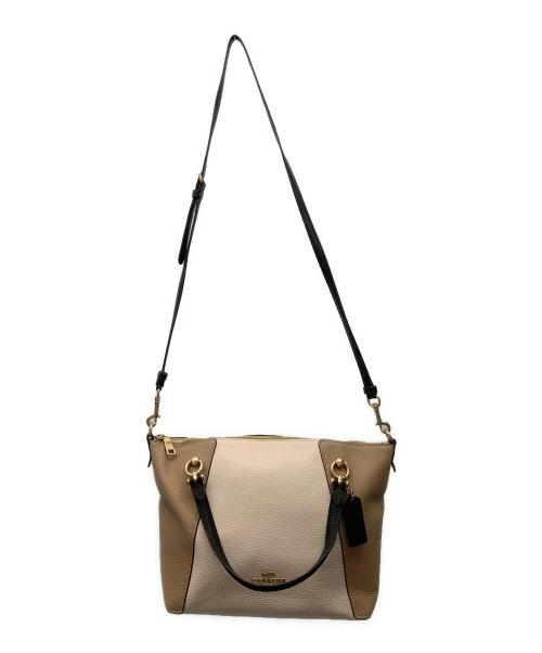 COACH（コーチ）COACH (コーチ) ショルダーバッグ ホワイト×ブラウンの古着・服飾アイテム