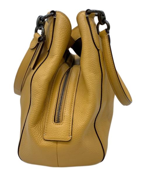COACH（コーチ）COACH (コーチ) 2WAYショルダーバッグ イエロー×ブラウンの古着・服飾アイテム