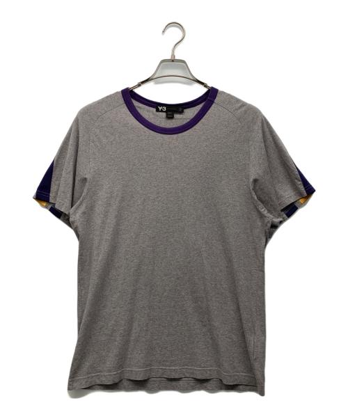 Y-3（ワイスリー）Y-3 (ワイスリー) adidas (アディダス) リンガーネックTシャツ グレー サイズ:Sの古着・服飾アイテム