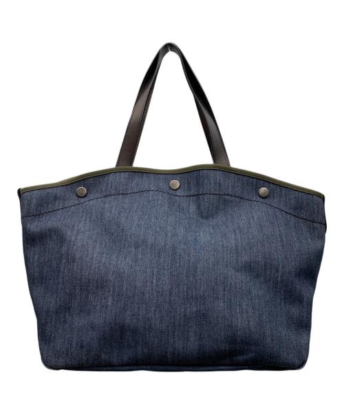 PRADA（プラダ）PRADA (プラダ) 2WAYハンドバッグ ネイビー×カーキの古着・服飾アイテム