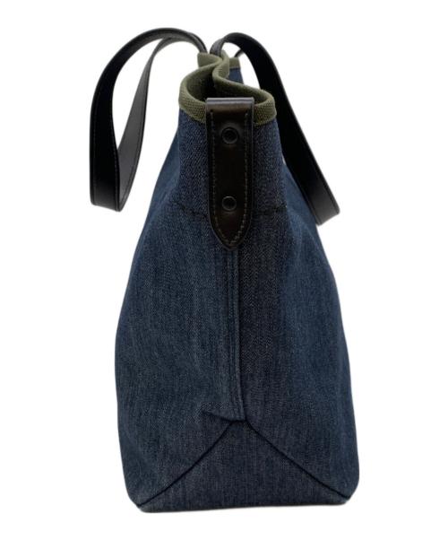 PRADA（プラダ）PRADA (プラダ) 2WAYハンドバッグ ネイビー×カーキの古着・服飾アイテム