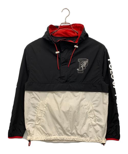 POLO RALPH LAUREN（ポロ・ラルフローレン）POLO RALPH LAUREN (ポロ・ラルフローレン) P-WING GRAPHIC PULLOVER JACKET ブラック×ホワイト×レッド サイズ:Sの古着・服飾アイテム