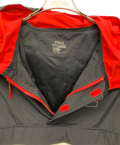 POLO RALPH LAUREN（ポロ・ラルフローレン）POLO RALPH LAUREN (ポロ・ラルフローレン) P-WING GRAPHIC PULLOVER JACKET ブラック×ホワイト×レッド サイズ:Sの古着・服飾アイテム