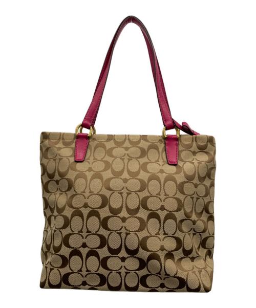 COACH（コーチ）COACH (コーチ) ショルダーバッグ ブラウン×ピンクの古着・服飾アイテム