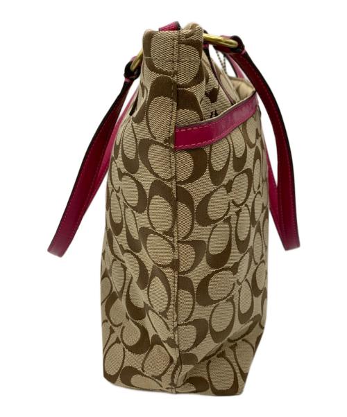 COACH（コーチ）COACH (コーチ) ショルダーバッグ ブラウン×ピンクの古着・服飾アイテム