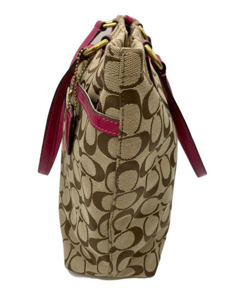 COACH（コーチ）COACH (コーチ) ショルダーバッグ ブラウン×ピンクの古着・服飾アイテム