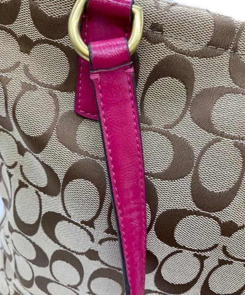 COACH（コーチ）COACH (コーチ) ショルダーバッグ ブラウン×ピンクの古着・服飾アイテム