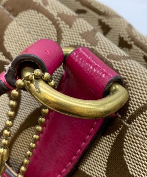 COACH（コーチ）COACH (コーチ) ショルダーバッグ ブラウン×ピンクの古着・服飾アイテム