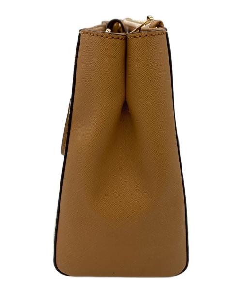 MICHAEL KORS（マイケル・コース）MICHAEL KORS (マイケルコース) 2WAYバッグ ホワイト×ブラウンの古着・服飾アイテム
