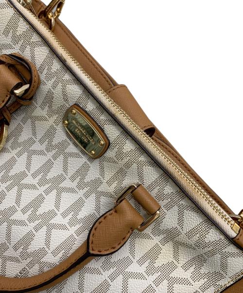 MICHAEL KORS（マイケル・コース）MICHAEL KORS (マイケルコース) 2WAYバッグ ホワイト×ブラウンの古着・服飾アイテム