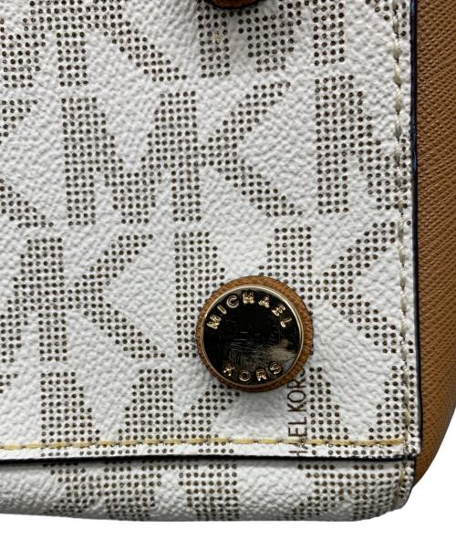 MICHAEL KORS（マイケル・コース）MICHAEL KORS (マイケルコース) 2WAYバッグ ホワイト×ブラウンの古着・服飾アイテム