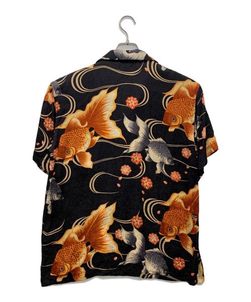 百花繚乱（ヒャッカリョウラン）百花繚乱 (ヒャッカリョウラン) アロハシャツ ブラック サイズ:Lの古着・服飾アイテム