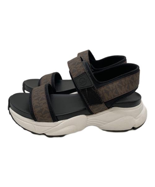 MICHAEL KORS（マイケル・コース）MICHAEL KORS (マイケルコース) サンダル ブラウン×ブラック サイズ:8Mの古着・服飾アイテム