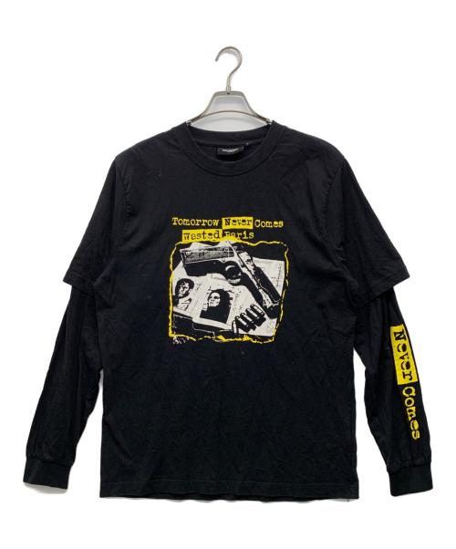 Wasted Paris（ウェイステッドパリス）WASTED PARIS (ウェイステッドパリス) 長袖カットソー ブラック サイズ:Mの古着・服飾アイテム