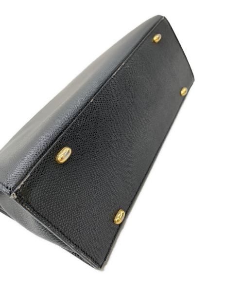 CELINE（セリーヌ）CELINE (セリーヌ) ロゴプレートターンロックハンドバッグ ブラックの古着・服飾アイテム